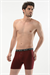 Erkek Bordo Dıştan Lastikli Üç Düğmeli Boxer
