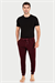 Erkek Bordo İki İplik Slim Fit Uzun Alt