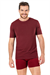Erkek Bordo Sıfır Yaka Yarım Kol T-shirt
