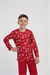 Erkek Çocuk Kırmızı Geyik Desen Marla Pijama Üstü
