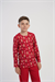 Erkek Çocuk Kırmızı Geyik Desen Marla Pijama Üstü