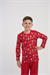 Erkek Çocuk Kırmızı Geyik Desen Marla Pijama Üstü
