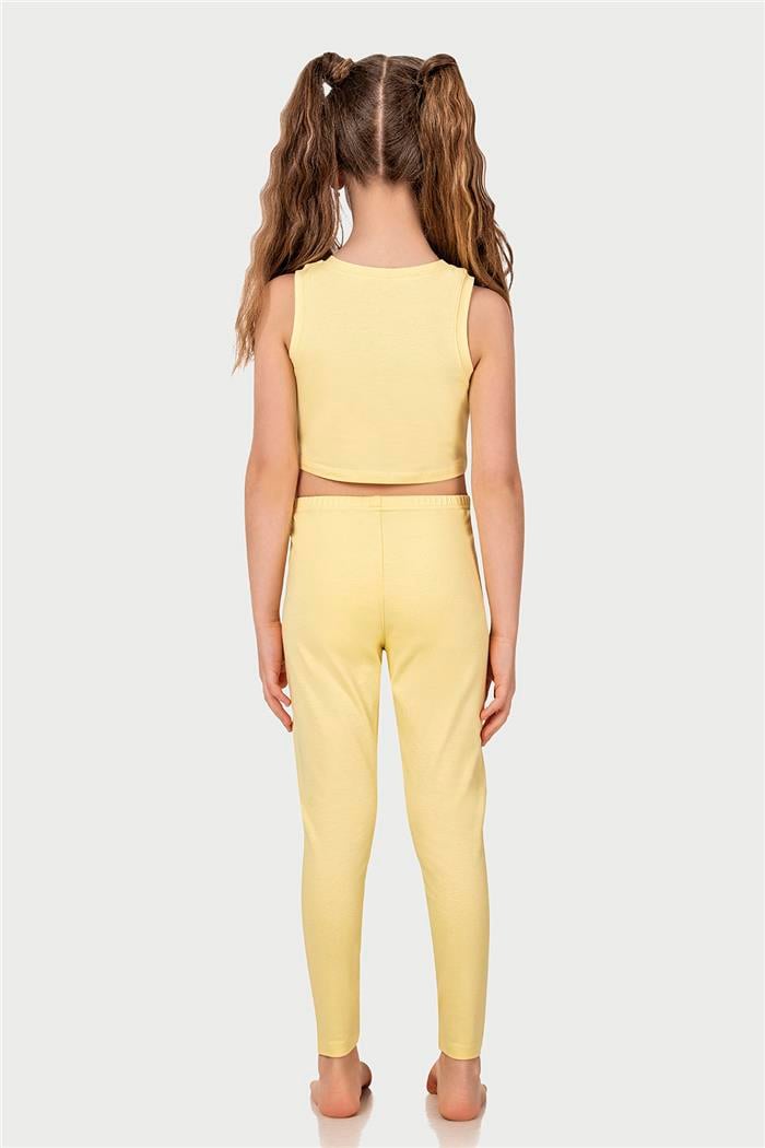 Kız Çocuk Sarı Halter Yaka Atlet