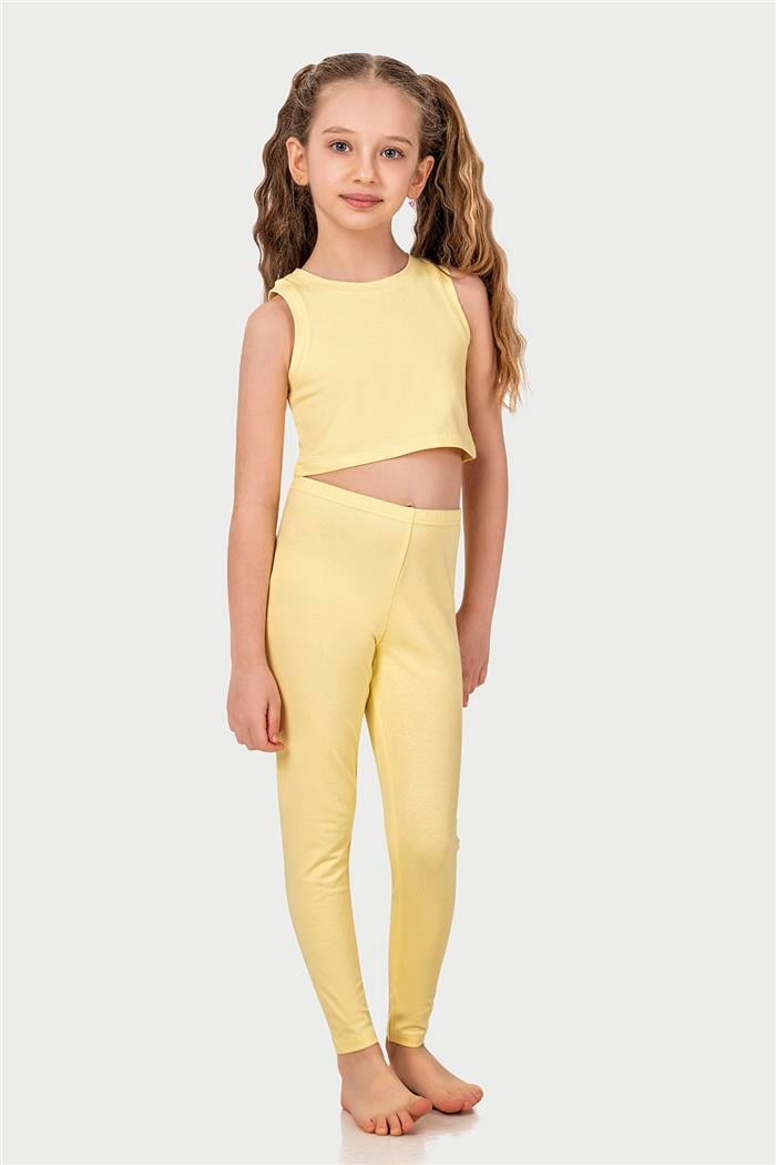 Kız Çocuk Sarı Halter Yaka Atlet
