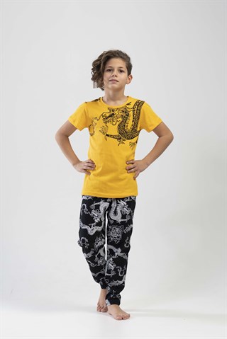 Erkek Çocuk Sarı Pijama Takım
