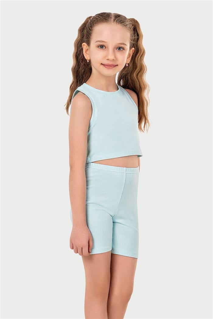 Kız Çocuk Su Yeşli Halter Yaka Atlet