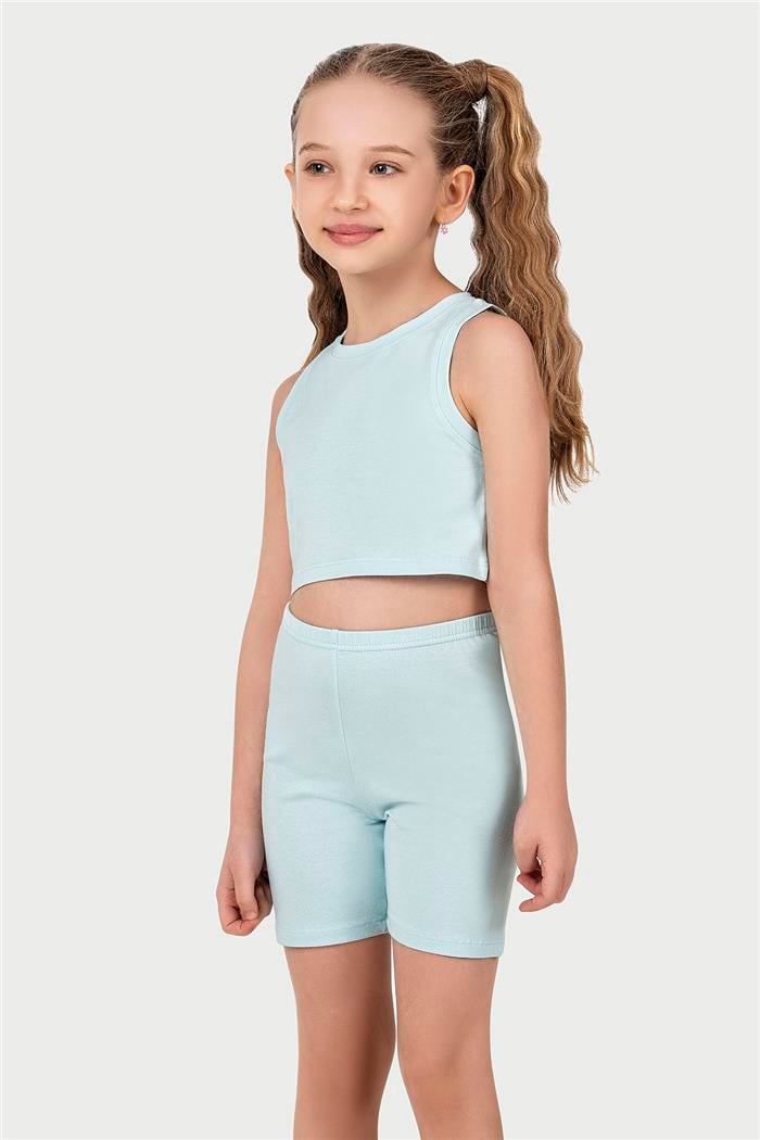 Kız Çocuk Su Yeşli Halter Yaka Atlet