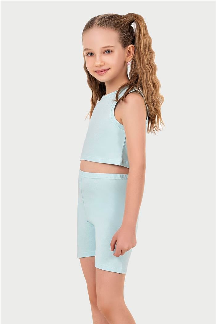 Kız Çocuk Su Yeşli Halter Yaka Atlet