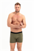 Erkek Haki Likra Cotton Boxer