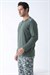 Erkek Haki Omuz Kamuflaj Desen Pijama Üstü