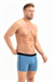Erkek İndigo-Siyah Biyeli Boxer