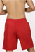 Erkek Kırmızı Dıştan İki Cepli Deniz Şortu