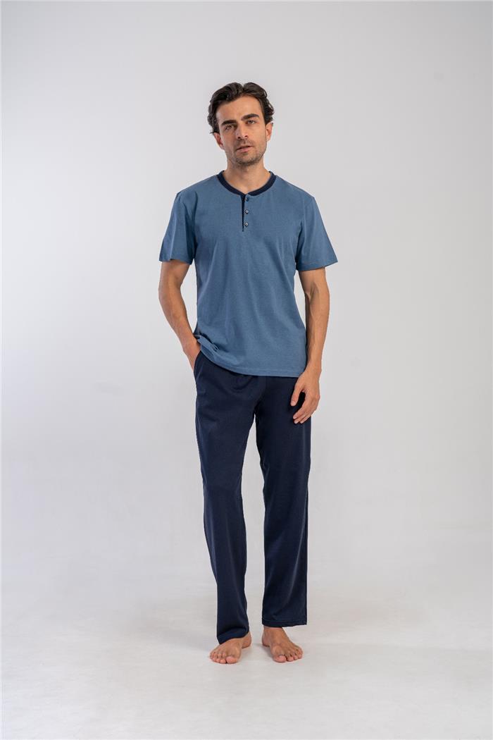 Erkek Lacivert Battal Pijama Takımı