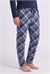 Erkek Lacivert Ekose Desen Pijama Altı