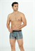 Erkek Mavi Çizgili Zikzaklı Cotton Boxer