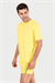 Erkek Sarı Süprem Yarım Kol T-shirt
