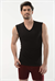 Erkek Siyah Cotton V Yaka Kolsuz Fanila