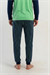 Erkek Yeşil Likra Polyvıscon Manşetli Pijama Altı