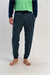 Erkek Yeşil Likra Polyvıscon Manşetli Pijama Altı