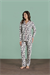Kadın Bej Önden Düğmeli Pijama Takımı