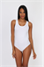 Kadın Beyaz Cotton Geniş Askı Çıtçıtlı Body