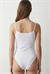 Kadın Beyaz Cotton İp Askılı Çıtçıtlı Body