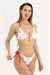 Kadın Beyaz Kiraz Desenli Bikini Takımı