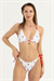 Kadın Beyaz Kiraz Desenli Bikini Takımı