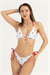 Kadın Beyaz Kiraz Desenli Bikini Takımı