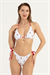 Kadın Beyaz Kiraz Desenli Bikini Takımı