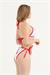 Kadın Beyaz Kırmızı Çerçeveli Kiraz Detaylı Bikini Takım