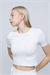 Kadın Beyaz Likra Cotton Crop