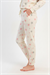 Kadın Beyaz Likra Polyvıscon Manşetli Yıldız Desen Pijama Altı