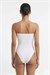 Kadın Beyaz Modal Straplez Çıtçıtlı Body