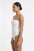 Kadın Beyaz Modal Straplez Çıtçıtlı Body