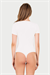 Kadın Beyaz Penye Modal Yarım Kol Çıtçıtlı Body
