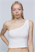 Kadın Beyaz Tek Kol Crop