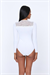 Kadın Beyaz V Yaka Çıtçıtlı Body