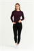 Kadın Bordo 0 Yaka Uzun Kol Body
