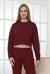 Kadın Bordo Bisiklet Yaka Kısa Üst