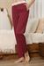 Kadın Bordo Çizgili Pijama Altı