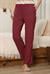 Kadın Bordo Çizgili Pijama Altı