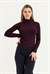 Kadın Bordo Dik Yaka Uzun Kol Body