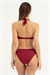 Kadın Bordo Güllü Bikini Takım