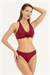 Kadın Bordo Güllü Bikini Takım