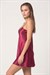 Kadın Bordo Kısa Gecelik