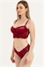 Kadın Bordo Saten Slip