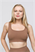 Kadın Bronz Kahve Fitilli Kısa Sporcu Crop