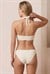 Kadın Ekru Dokulu Üçgen Kaplı Aksesuar Detaylı Normal Bel Regular Bikini Takımı
