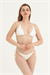 Kadın Ekru Önü İnci Detay Bikini Takım